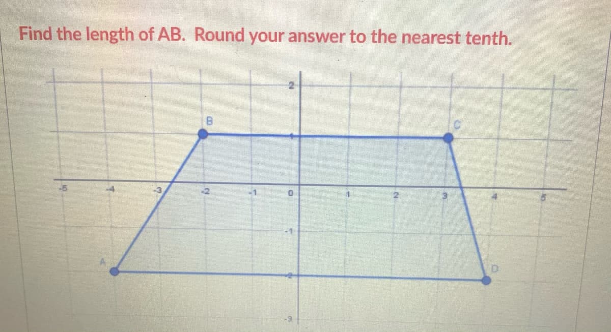 Find the length of AB. Round your answer to the nearest tenth.
-1
D.
