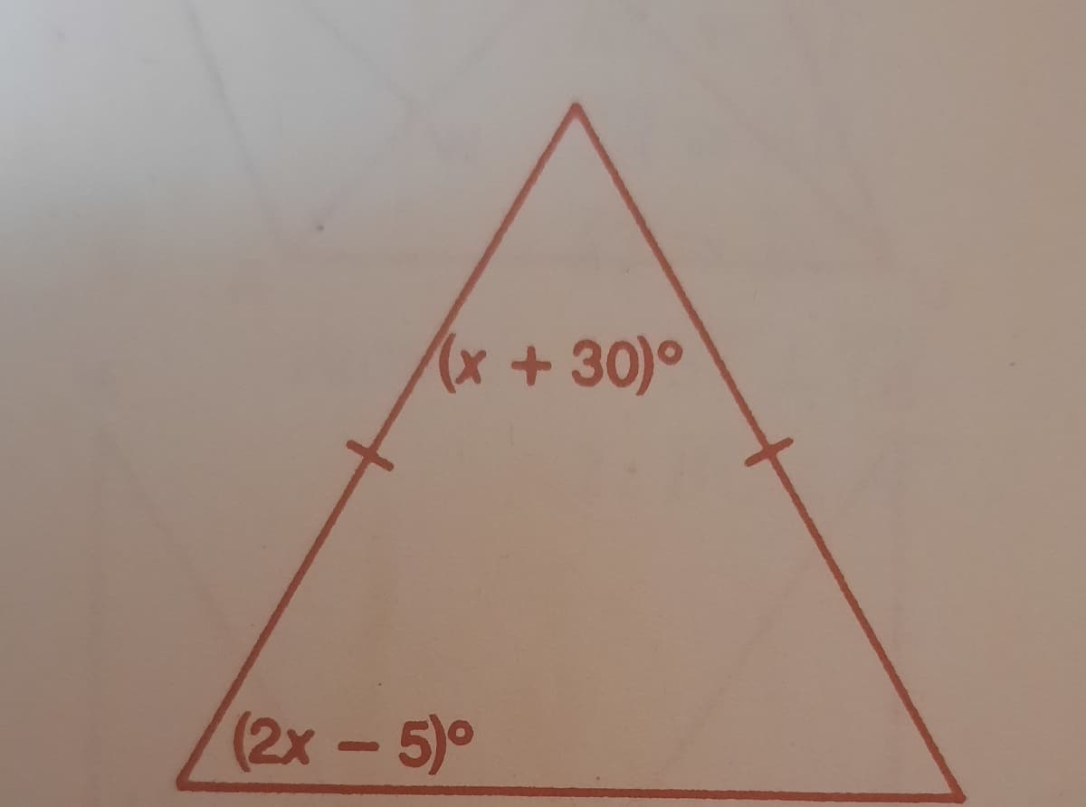 (x
+ 30)°
(2x-5)0
