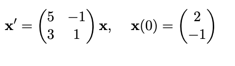 x = (; 7) ,
x(0) = (4)
5
-1
2
х,
||
1
-1
