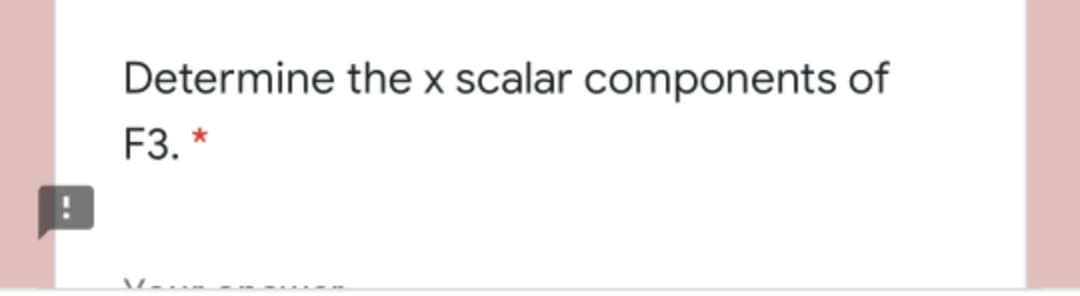 Determine the x scalar components of
F3. *
-.
