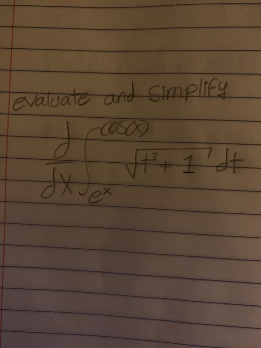 levaluate and Simplify
ex
