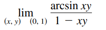 arcsin xy
lim
(х, у) (0, 1) 1 — ху
