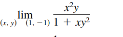 x*y
lim
(х, у) (1, — 1) 1 + ху?
