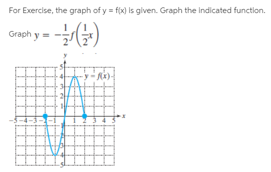 For Exercise, the graph of y = f(x) is given. Graph the indicated function.
Graph y
%3D
y = f(x).
