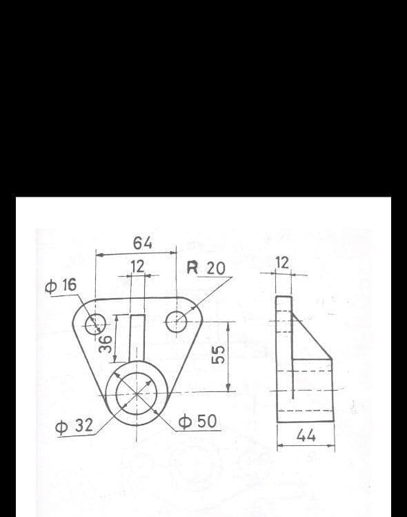 64
12
R 20
12
ф 16
Ф 32.
Ф 50
44
55
