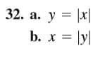 32. а. у %3D |x]
b. x = ly|
