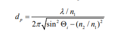 d,
2.7 /sin? O, - (n, / n,)²
