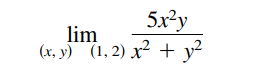 5x3y
lim
(х, у) (1, 2) х2 + y?
