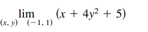 lim
(х, у) (-1, 1)
(х + 4у? + 5)
