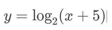 y = log₂ (x + 5)