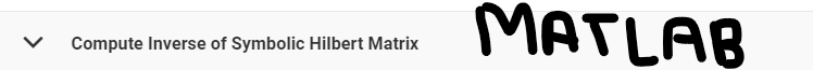 MATLAB
Compute Inverse of Symbolic Hilbert Matrix
