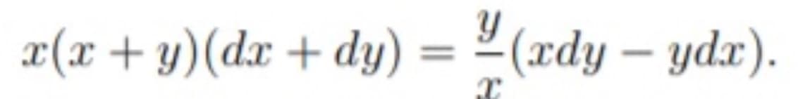 x(x+y)(dx +dy) = 2 (xdy – yd).
