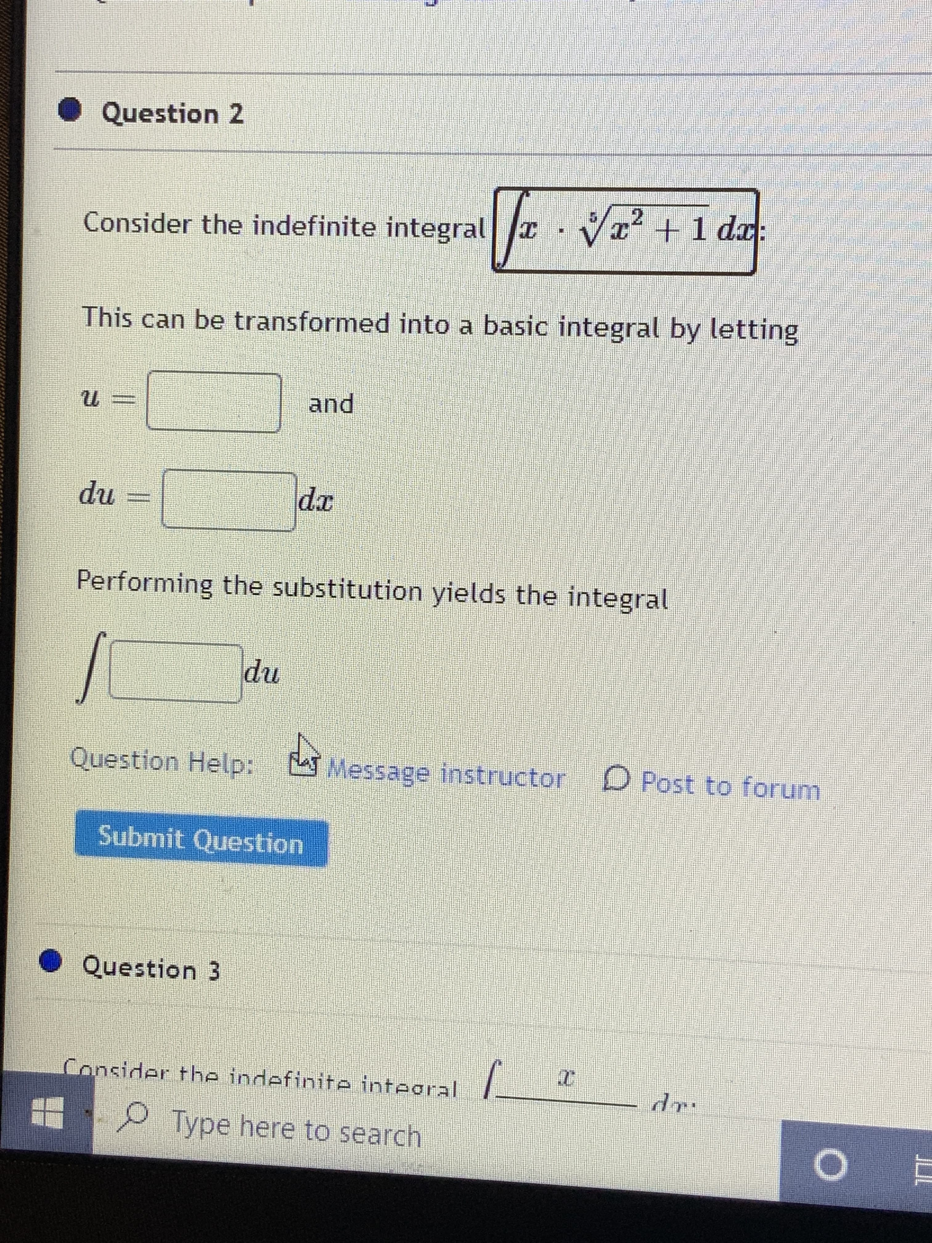 Consider the indefinite integral a
Vx² +1 da:
This can be transformed into a basic integral by letting
