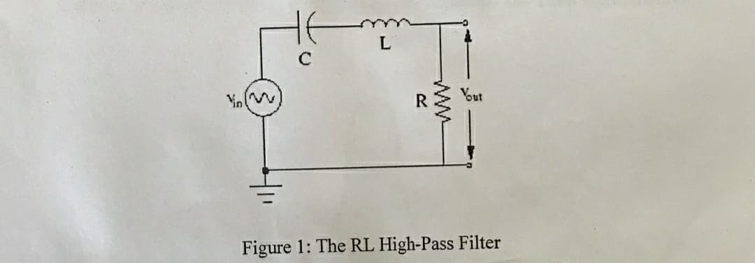 C
Yout
Figure 1: The RL High-Pass Filter
