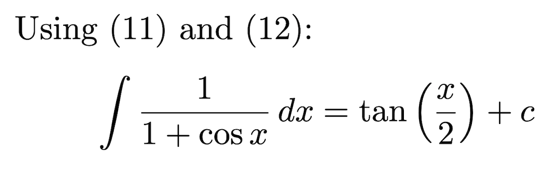 Using (11) and (12):
Lm de = tan () +e
1
1+ cos x
