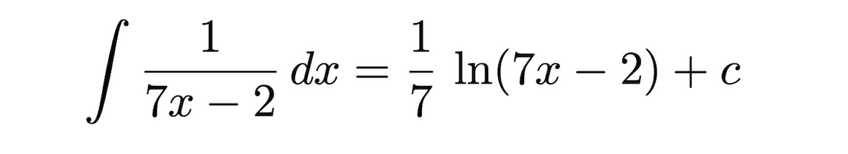 1
dx
7х — 2
1
In(7a — 2) + с
-
