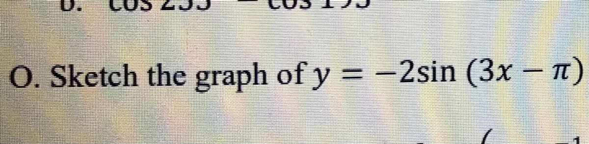 O. Sketch the graph of y = -2sin (3x – n)
TC
