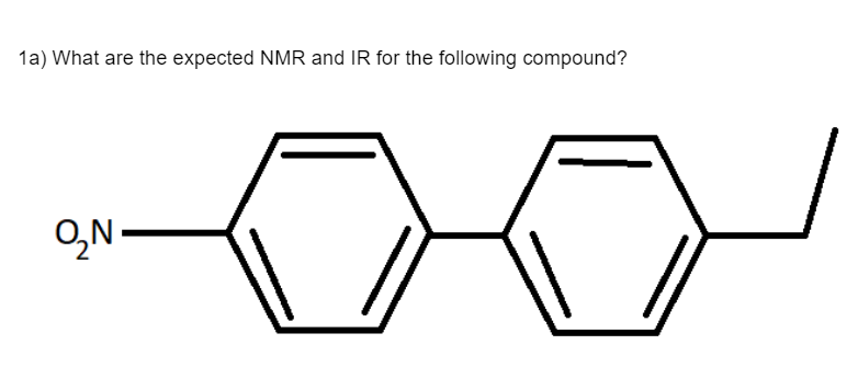 1a) What are the expected NMR and IR for the following compound?
Q₂N-