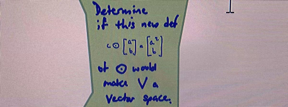 Determine
A this new
def
maka Va
Vechr Space,
