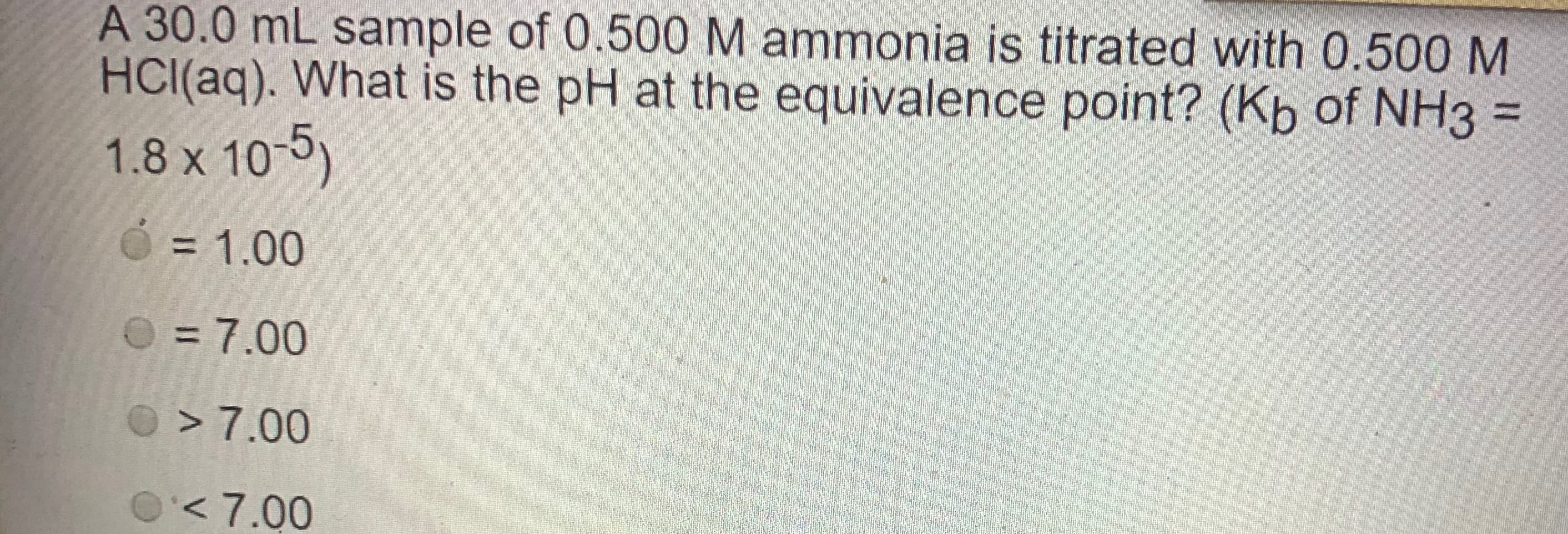 What is the pH at the equivalence point?
