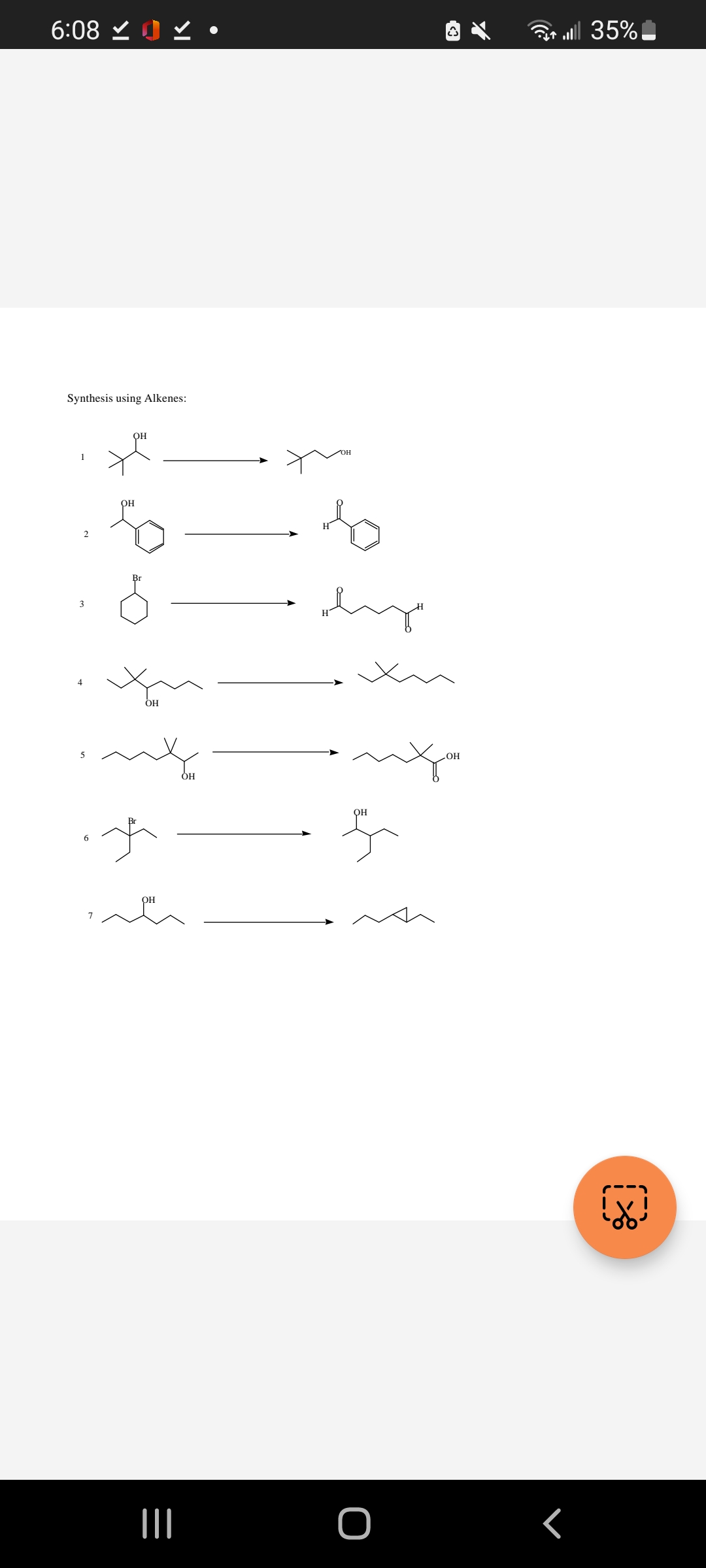 ➤ 80:9
Synthesis using Alkenes:
2
5
6
ОН
*
OH
Ő
НО
qu
х
OH
OH
д
лук
fu
ОН
х
о
НО
Г
. 35%