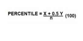 PERCENTILE =X + 0.5 Y (100)
