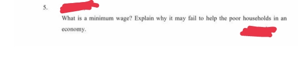 vi
What is a minimum wage? Explain why it may fail to help the poor households in an
economy.