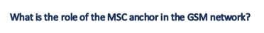 What is the role of the MSC anchor in the GSM network?
