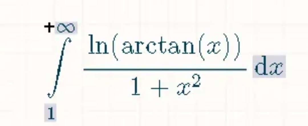 In(arctan(a)) de
1+ x2
1
