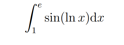 •e
1
sin(lnx) dx