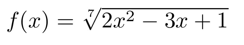 f(x) = V2x2 – 3x + 1
