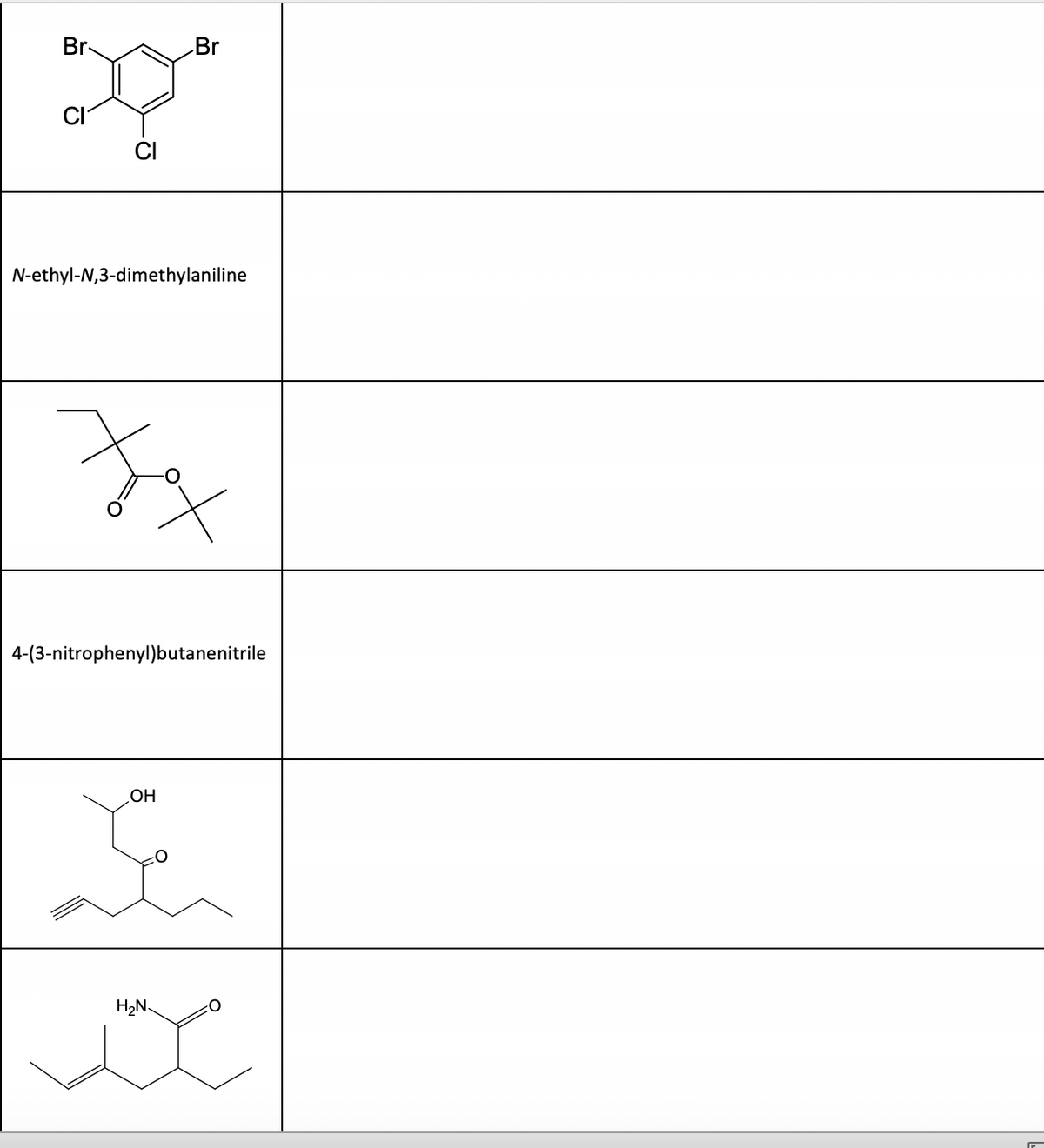 Br
N-ethyl-N,3-dimethylaniline
Br
xملا
4-(3-nitrophenyl)butanenitrile
OH
*
H2N.
محمد