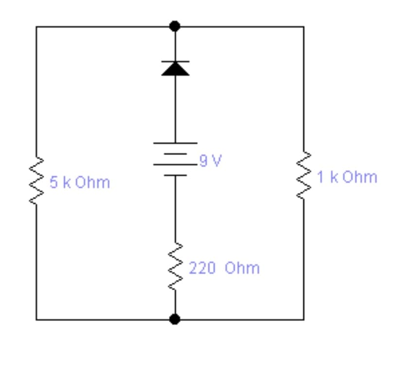 .9 V
5k Ohm
1k Ohm
220 Ohm
