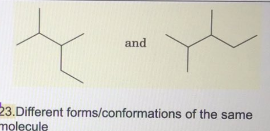 and
23.Different forms/conformations of the same
molecule
