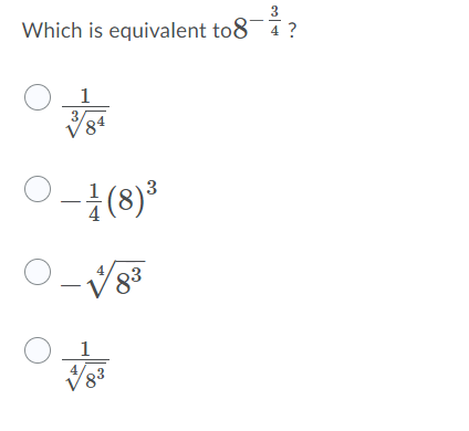 3
Which is equivalent to8
1
84
O-{(8)*
83
V83
