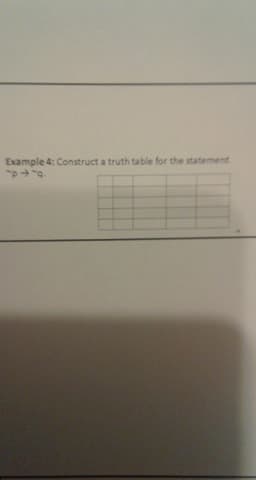 Example 4: Construct a truth table for the statement
