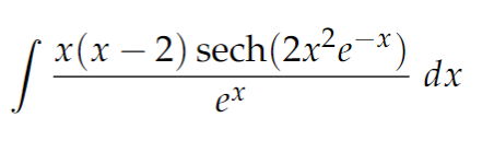 x(x – 2) sech(2x²e=*)
dx
ex
