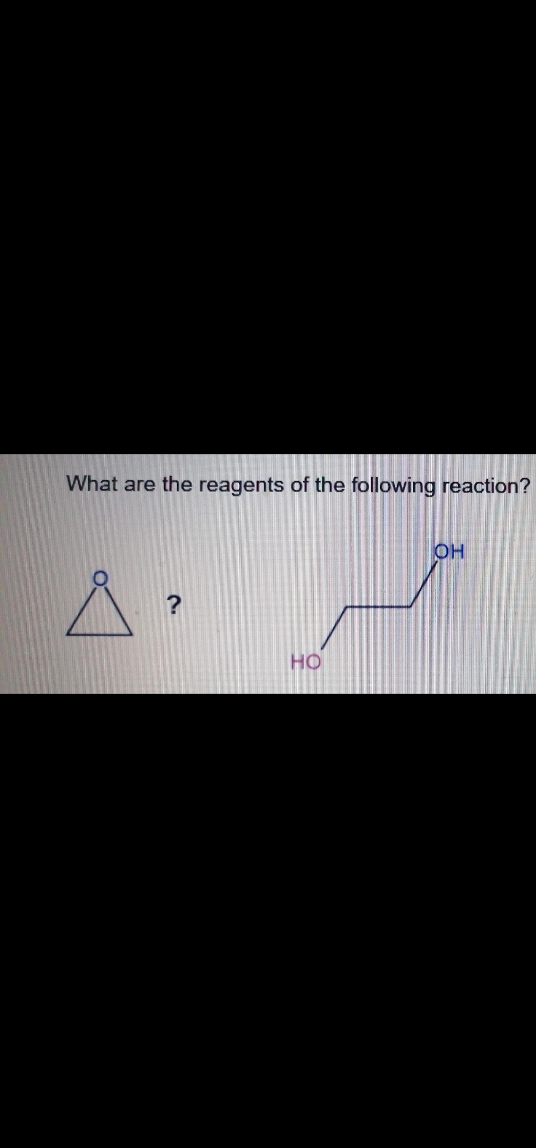 What are the reagents of the following reaction?
OH
но
