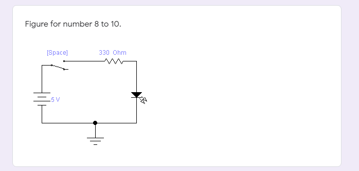 Figure for number 8 to 10.
[Space]
330 Ohm
5V

