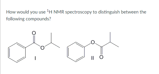 How would you use 'H NMR spectroscopy to distinguish between the
following compounds?
