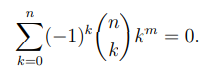 [(-1)* (")
n
km = 0.
k
k=0
