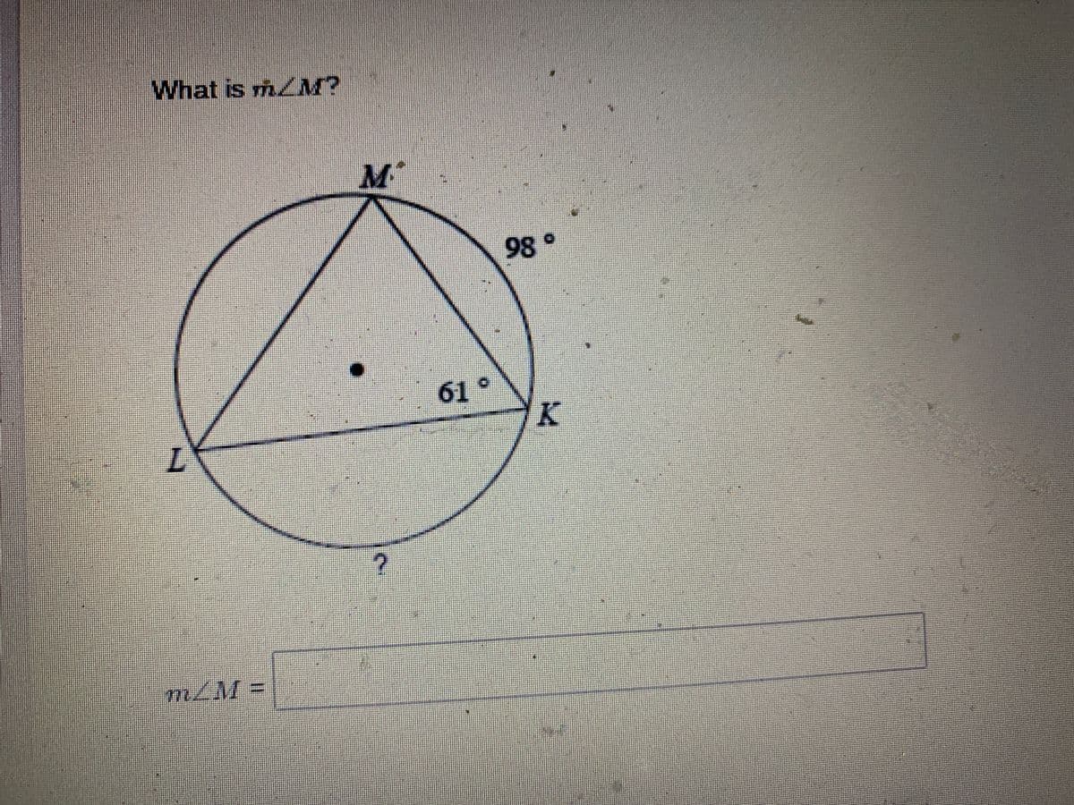 What is mM?
M*
98 °
61 °
K
mZM%3=
