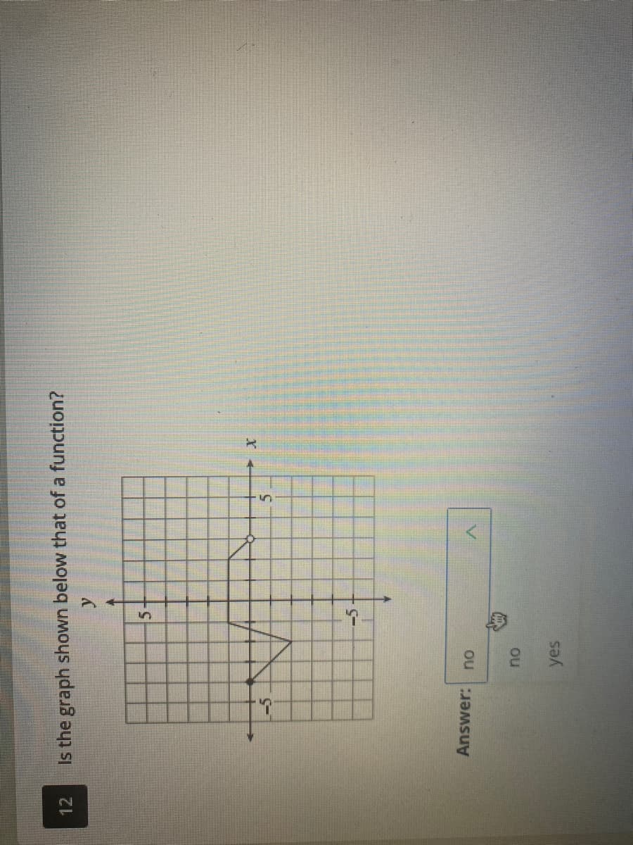 12
Is the graph shown below that of a function?
5.
-5
Answer:
ou
ou
