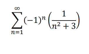 1
(-1)"
n² + 3.
n=1
