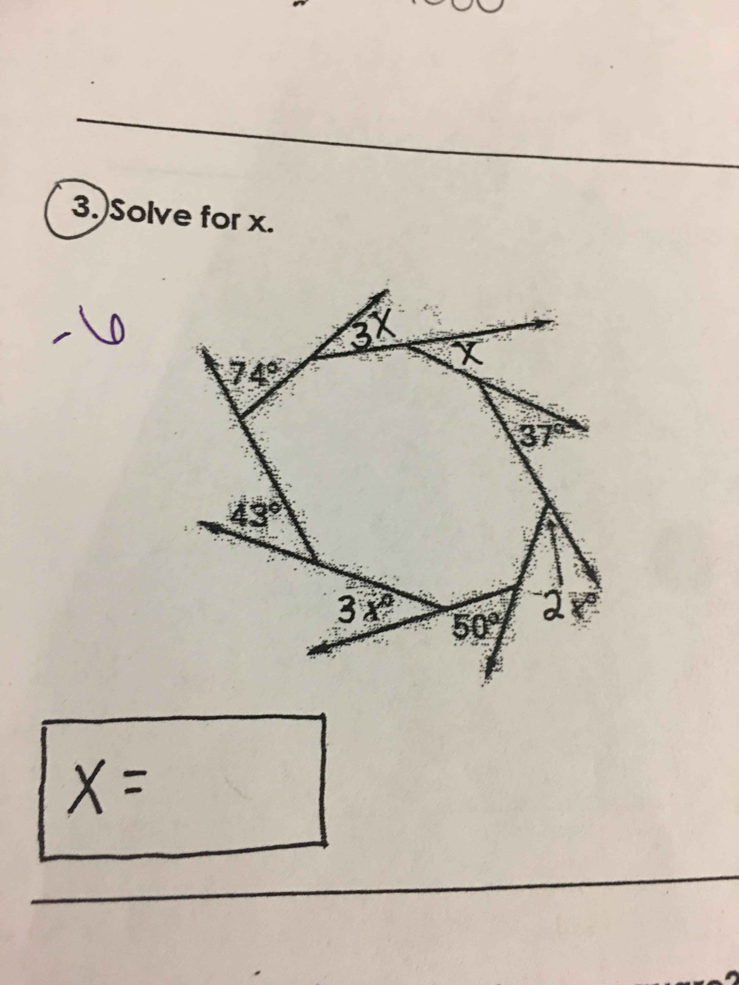 3. Solve for x.
