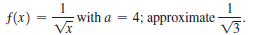 f(x) =
Vx
4; approximate
with a
V3
