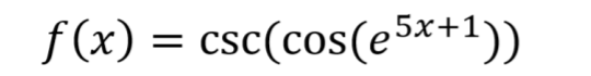 f (x) = csc(cos(e3*+1))
