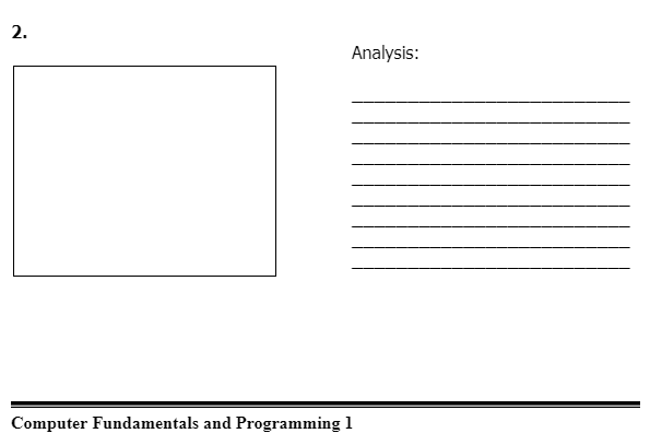 2.
Analysis:
Computer Fundamentals and Programming 1
