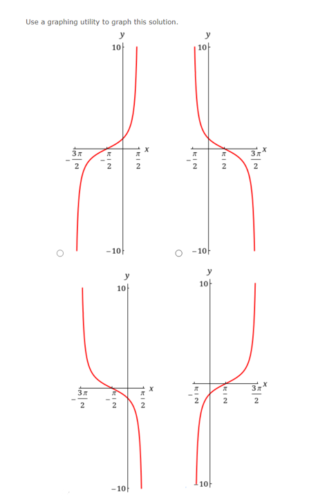 Use a graphing utility to graph this solution.
y
10
| 10-
2
2
-10
-10-
y
10}
10-
2
2
- 10
10F
