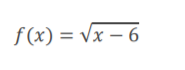 f(x) = vx – 6
